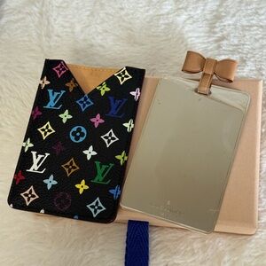Louis Vuitton Black Multicolor Monogram Card Holder and Mirror